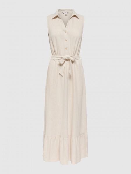 Dress Woman Beige Only