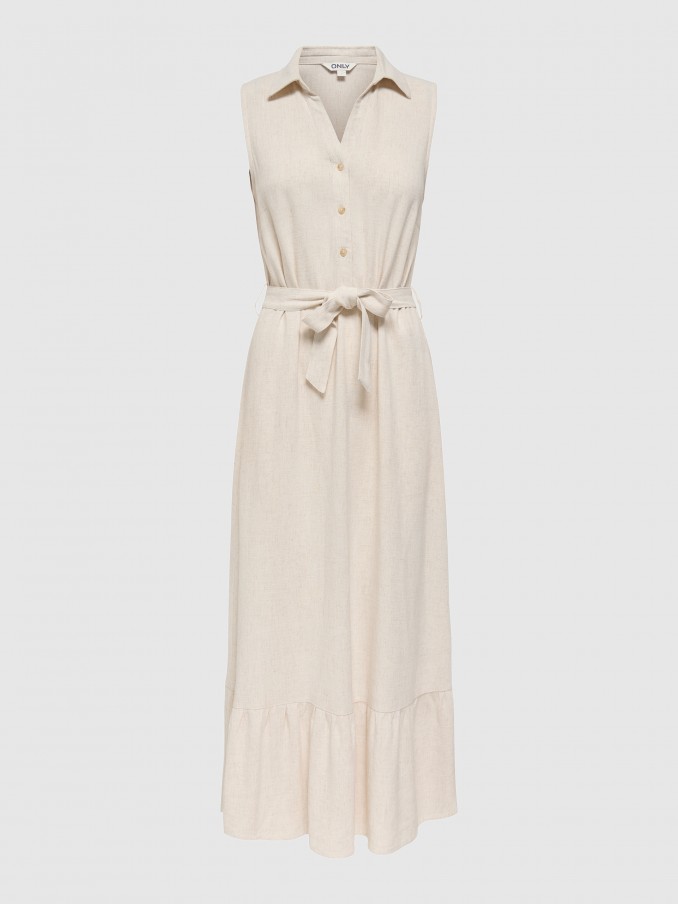 Dress Woman Beige Only