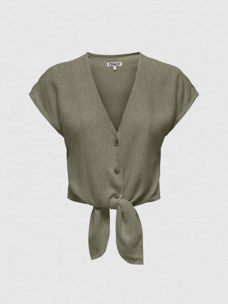 Camisa Mulher Onlsiesta Ss Knot Lin Bl Shirt Pnt Noos Only Camisa Mulher Onlsiesta Ss Knot Lin Bl Shirt Pnt Noos Only