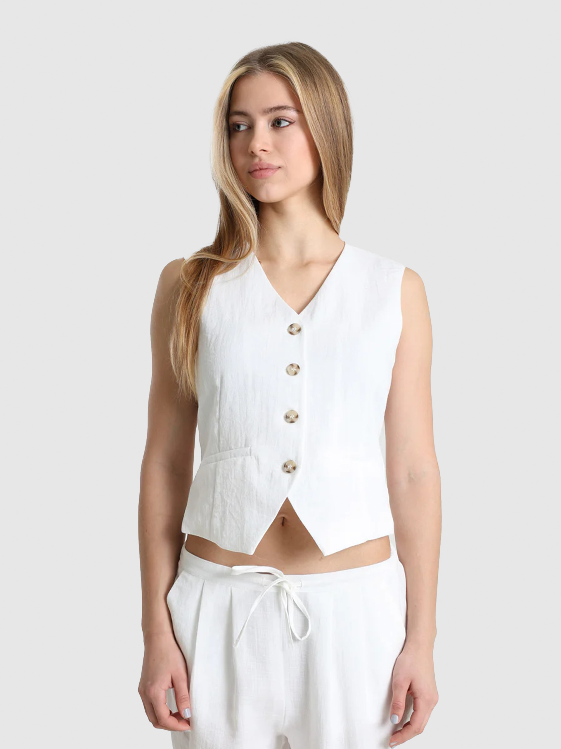 Chaleco Mujer Blanco Only