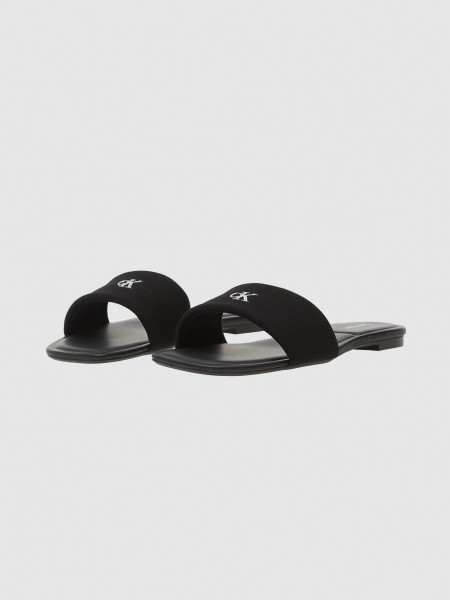 Chinelo Mulher Calvin Klein Square Flat Sndl Canvas Hw Chinelo Mulher Calvin Klein Square Flat Sndl Canvas Hw