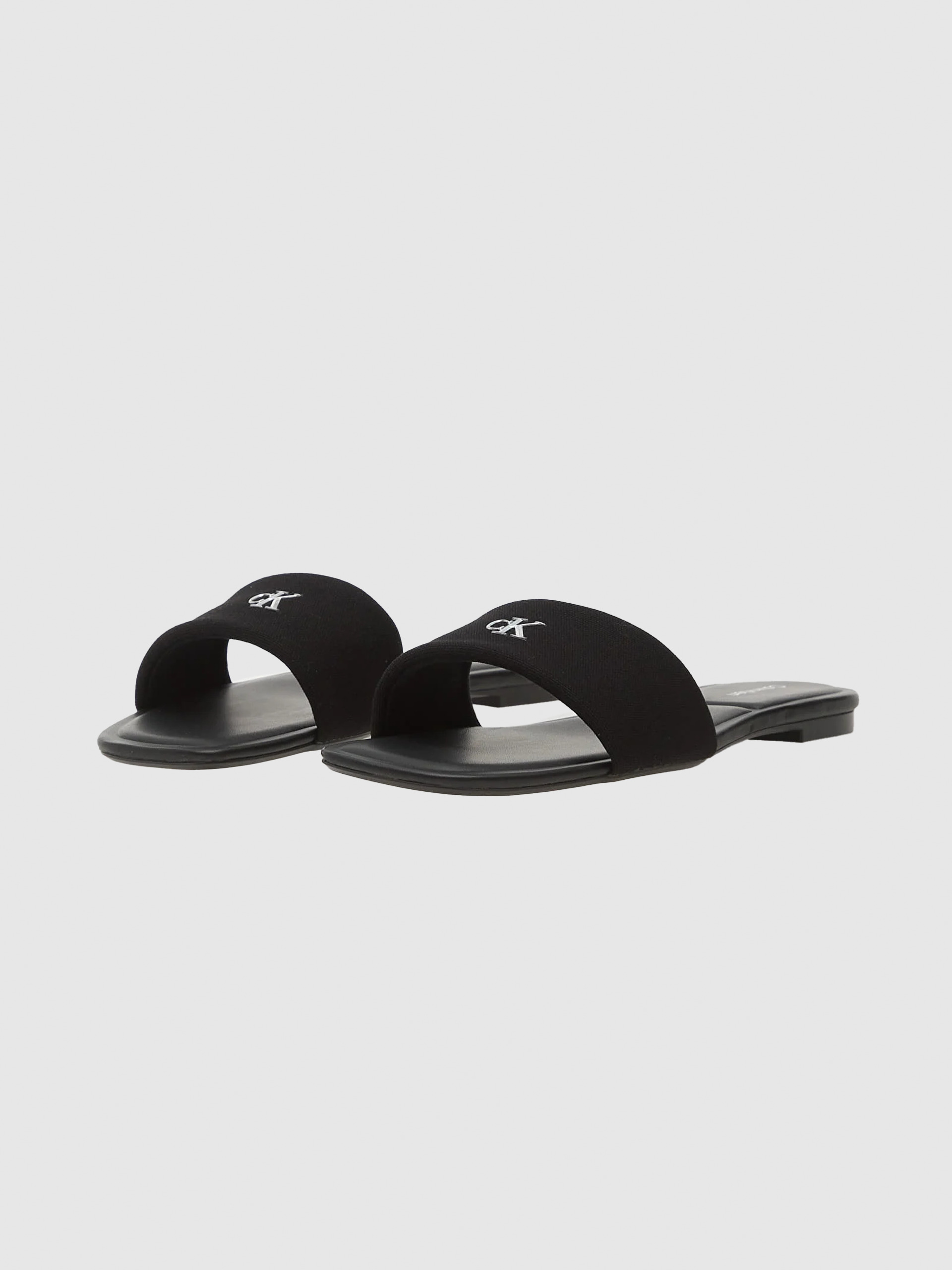 Chinelo Mulher Calvin Klein Square Flat Sndl Canvas Hw