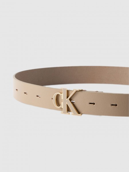 Cinto Calvin Klein Mulher Round Ck Buckle 30Mm Belt Inlay