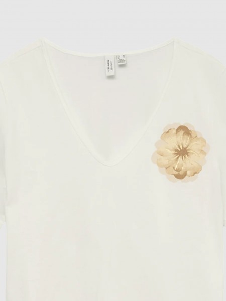 T-Shirt Vero Moda Mulher Vmjitona S/s V-Neck T-Shirt Jrs Btq