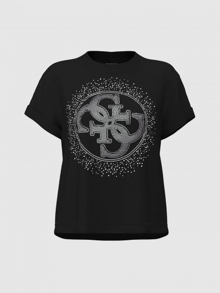 T-Shirt Guess Mulher Ss Cn Round 4G Degrade Hotfix