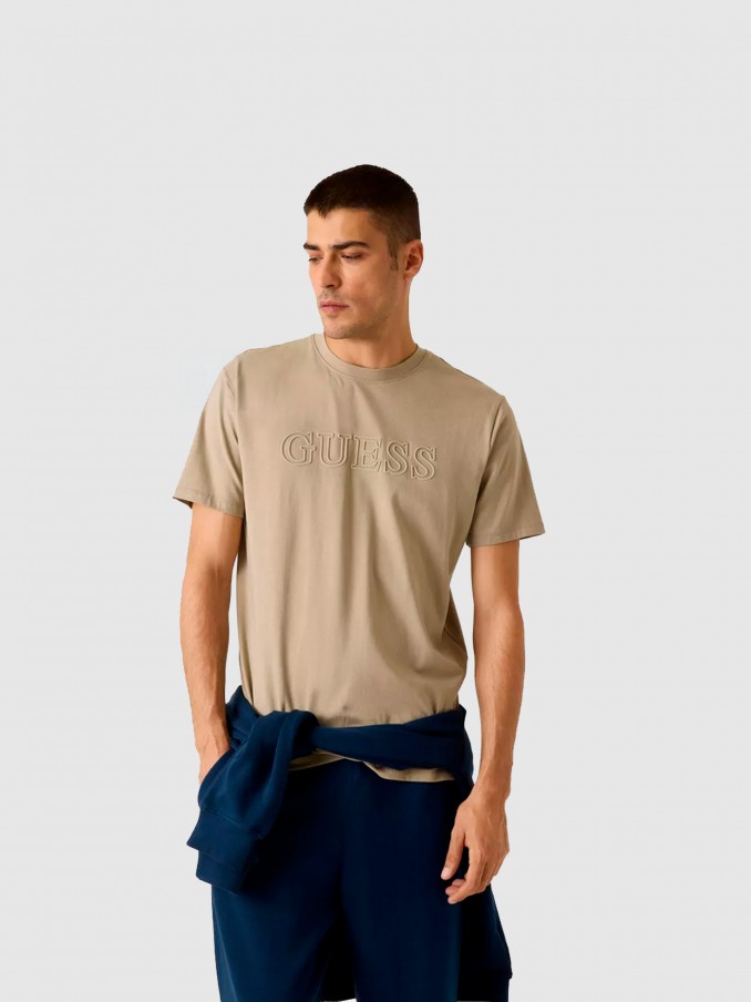 Camiseta Hombre Beige Guess Underwear