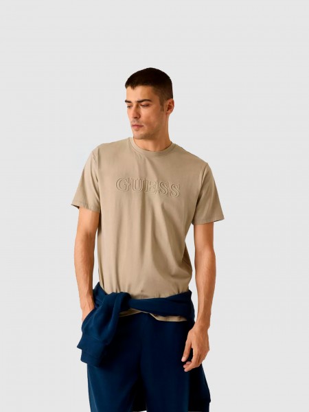 Camiseta Hombre Beige Guess Underwear