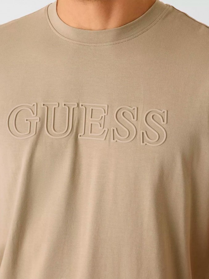 Camiseta Hombre Beige Guess Underwear