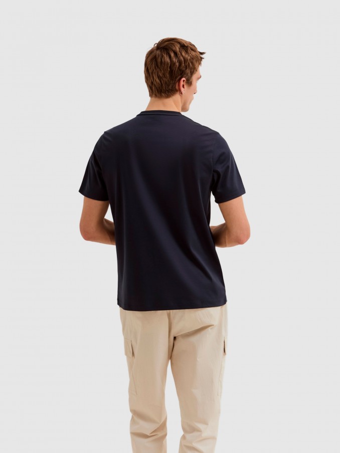 T-Shirt Man Navy Blue Lion Of Porches