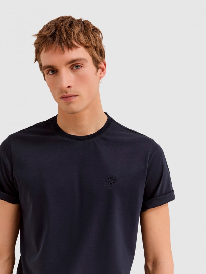 T-Shirt Man Navy Blue Lion Of Porches