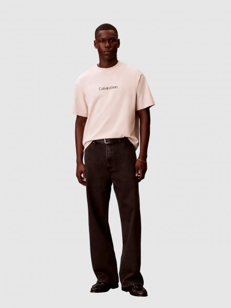 T-Shirt Calvin Klein Homem Ss Rlxd Standard Logo Crewnk Tee
