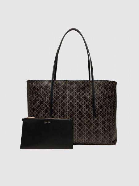 Mala Calvin Klein Mulher Emblem Aop Tote W/ Pouch