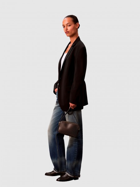 Mala Calvin Klein Mulher Emblem Aop Elongated Camera Bag