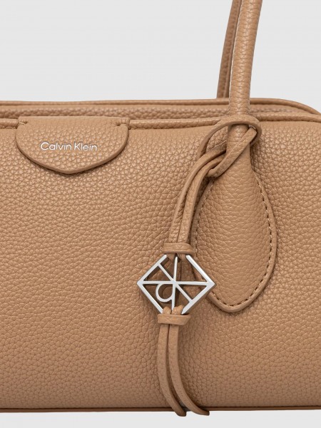 Mala Calvin Klein Mulher Emblem Trio Pebble Shoulder Bag