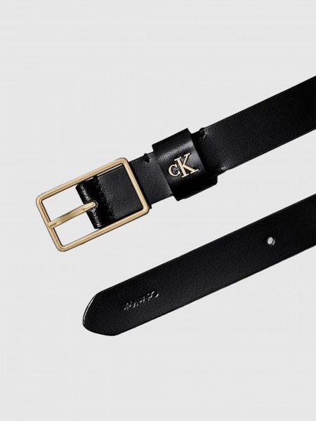 Cinto Calvin Klein Mulher Square Buckle Ck Loop 25Mm