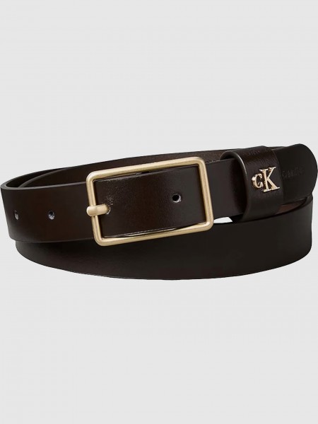 Cinto Calvin Klein Mulher Square Buckle Ck Loop 25Mm