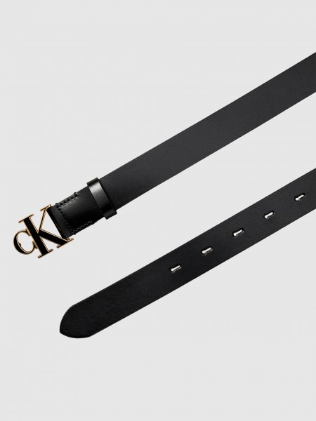 Cinto Calvin Klein Mulher Round Ck Buckle 30Mm Belt Inlay