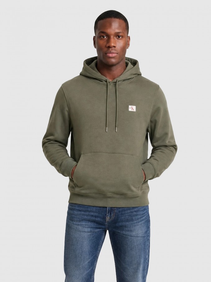 Sweatshirt Calvin Klein Homem Ls Eu 350Terry Badge Hoodie