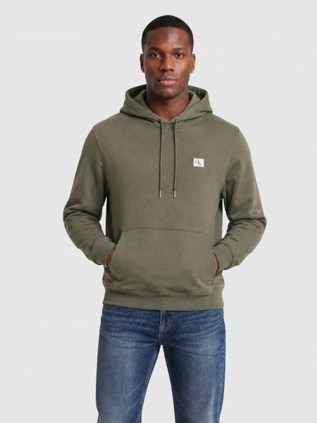 Sweatshirt Calvin Klein Homem Ls Eu 350Terry Badge Hoodie