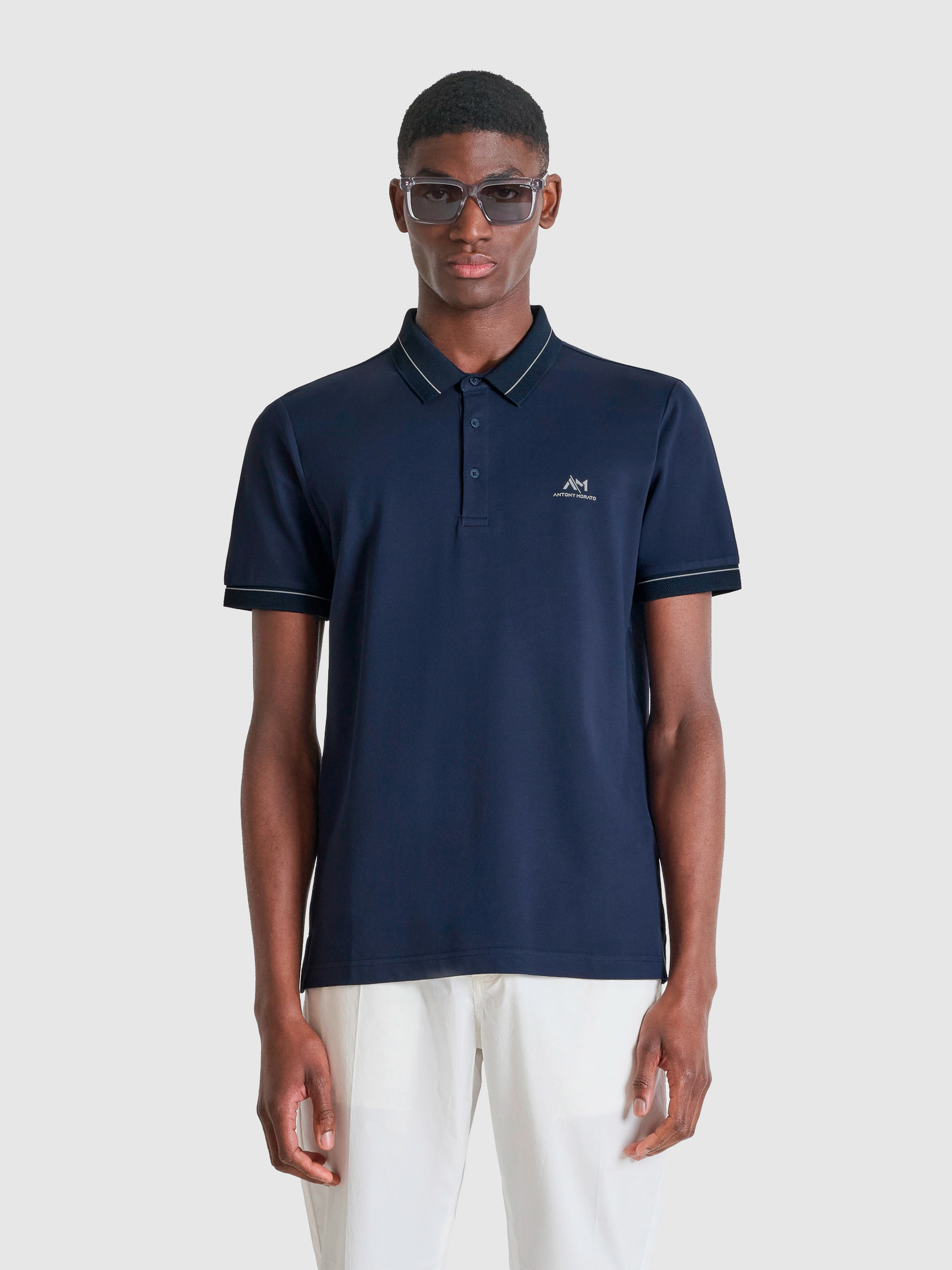 Polo Shirt Man Navy Blue Antony Morato