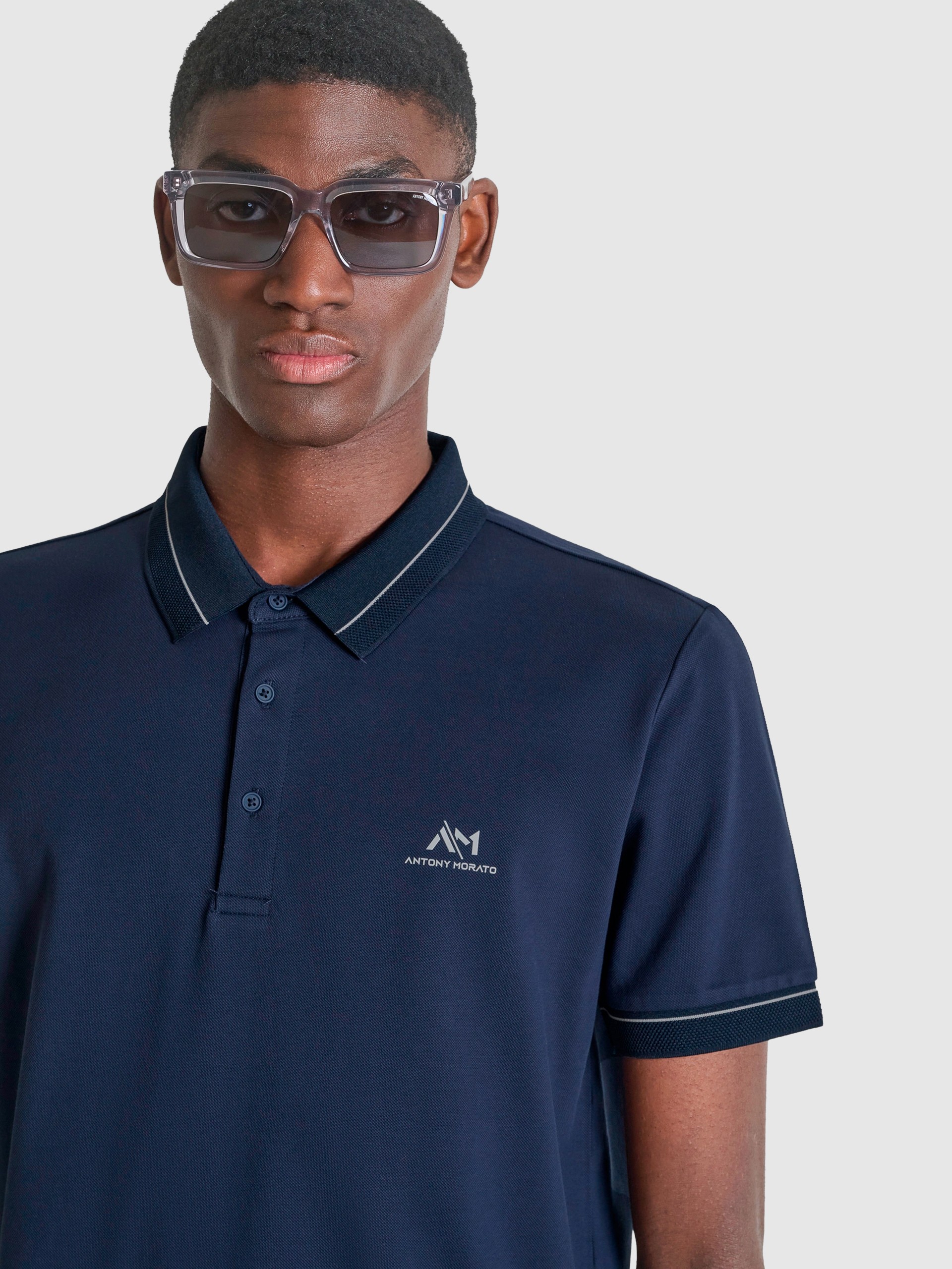 Polo Shirt Man Navy Blue Antony Morato