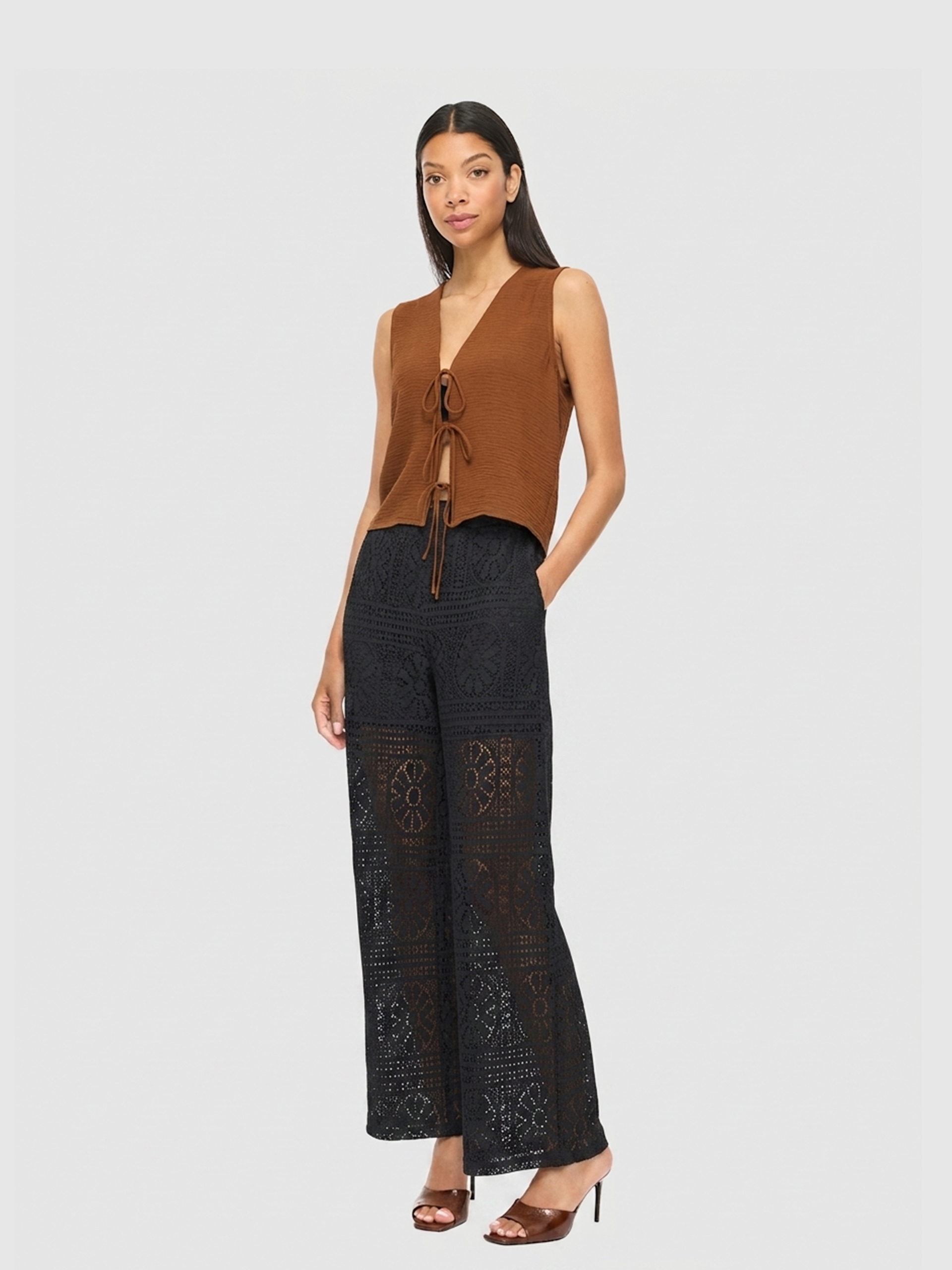 Pantalones Mujer Negro Vila