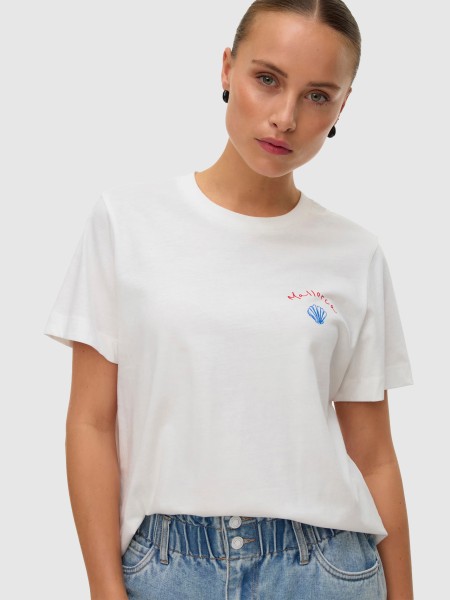 T-Shirt Vero Moda Mulher Vmgina Mette Ss Top Box Jrs