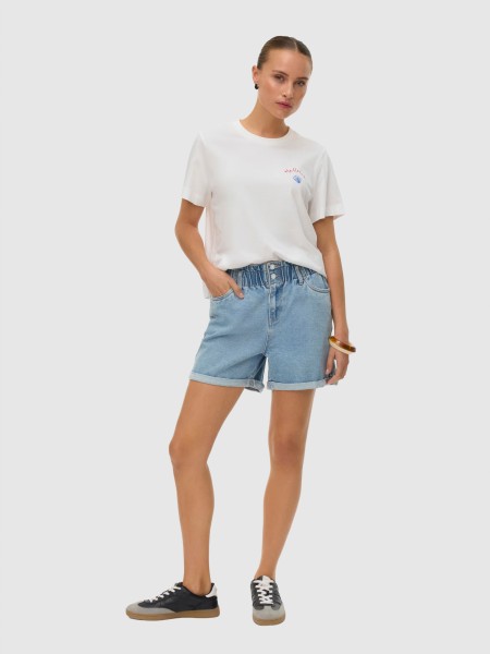 T-Shirt Vero Moda Mulher Vmgina Mette Ss Top Box Jrs