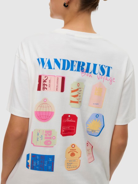 T-Shirt Vero Moda Mulher Vmninna Mia Ss Top Box Jrs