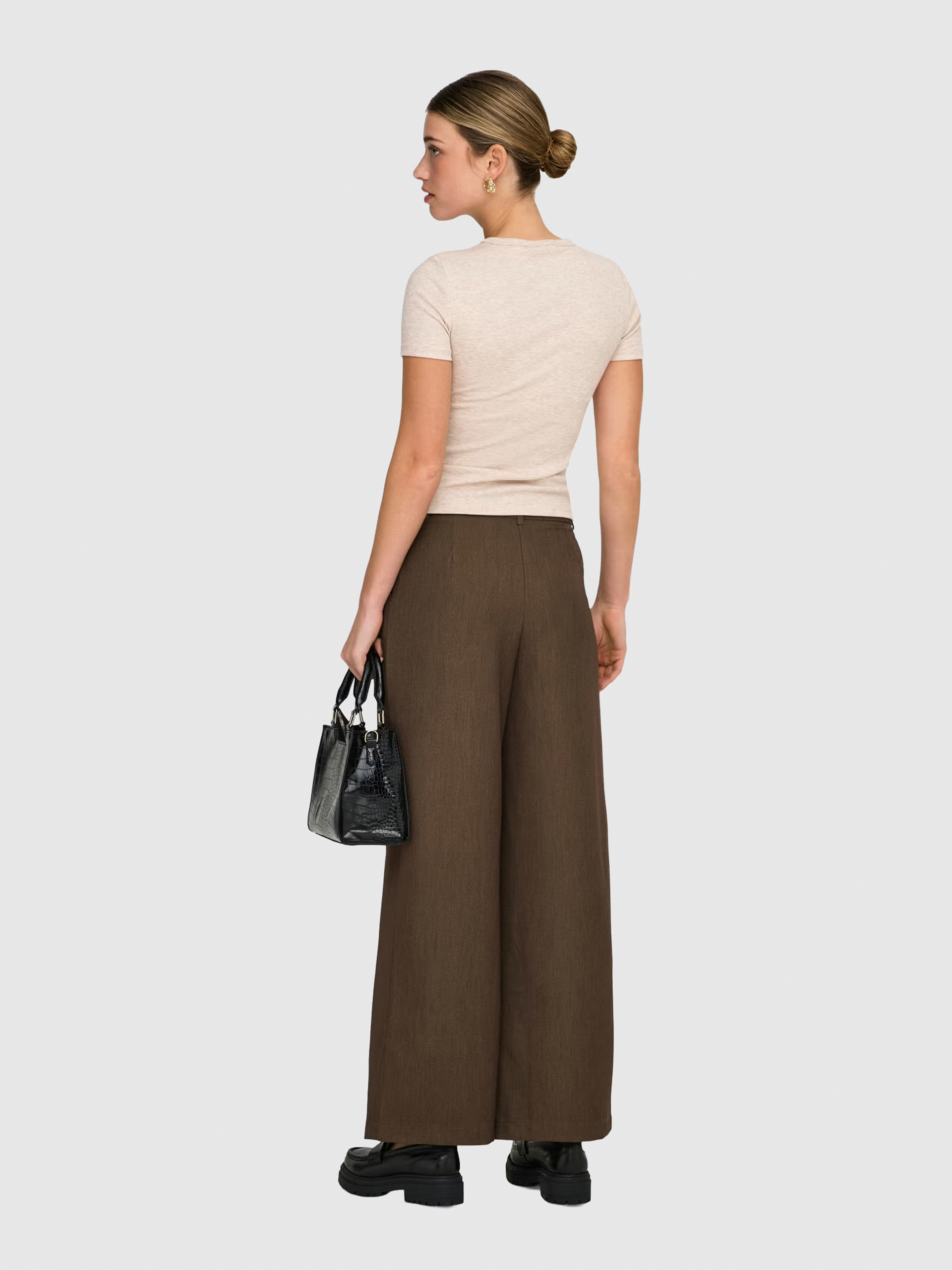 Pantalones Mujer Castaño Oscuro Only