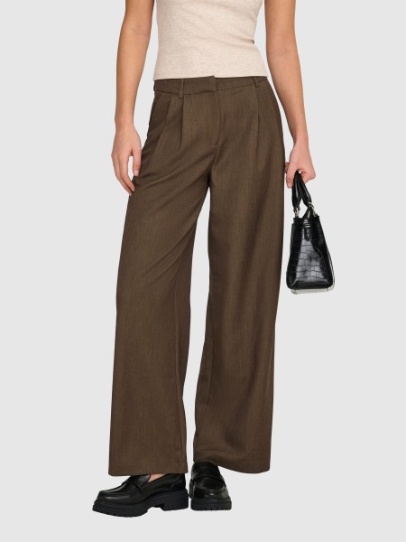 Pants Woman Dark Brown Only Pants Woman Dark Brown Only