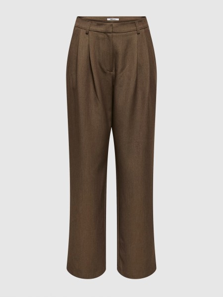 Pantalones Mujer Casta�o Oscuro Only