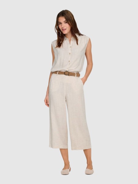 Pantalones Mujer Crema Only