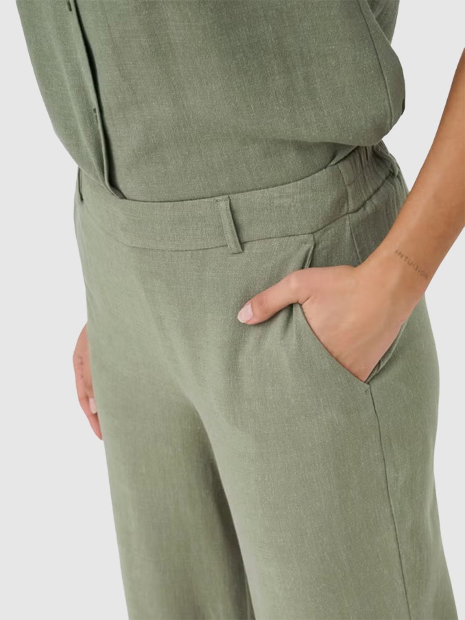 Pantalones Mujer Verde Only