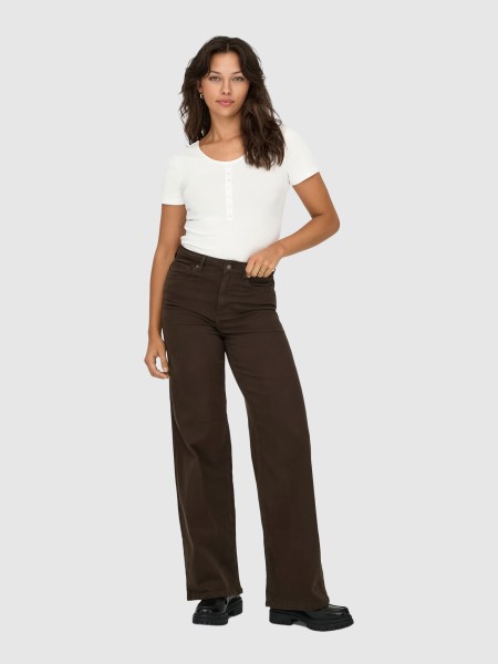 Jeans Woman Dark Brown Only Jeans Woman Dark Brown Only