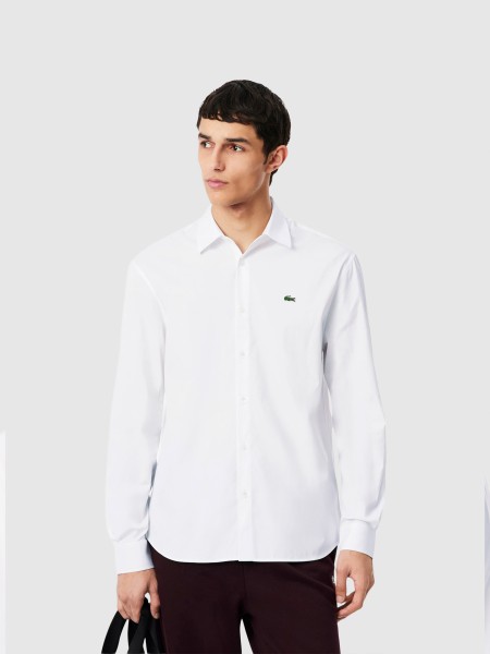 Camisa Lacoste Homem Casual Shirts Male Adult Woven