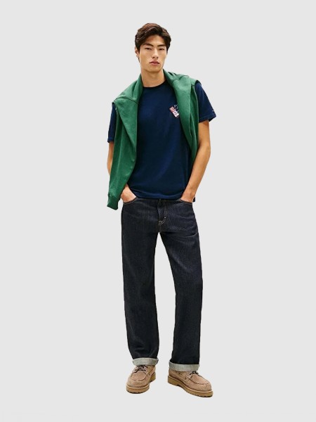 T-Shirt Tommy Jeans Homem Tjm Reg Sign Shift Ss Tee Ext