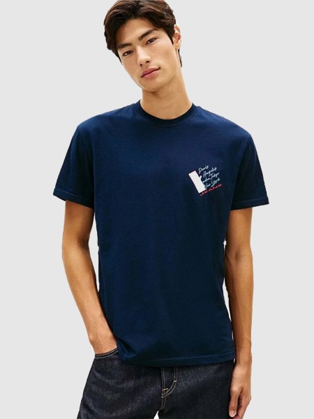 T-Shirt Tommy Jeans Homem Tjm Reg Sign Shift Ss Tee Ext