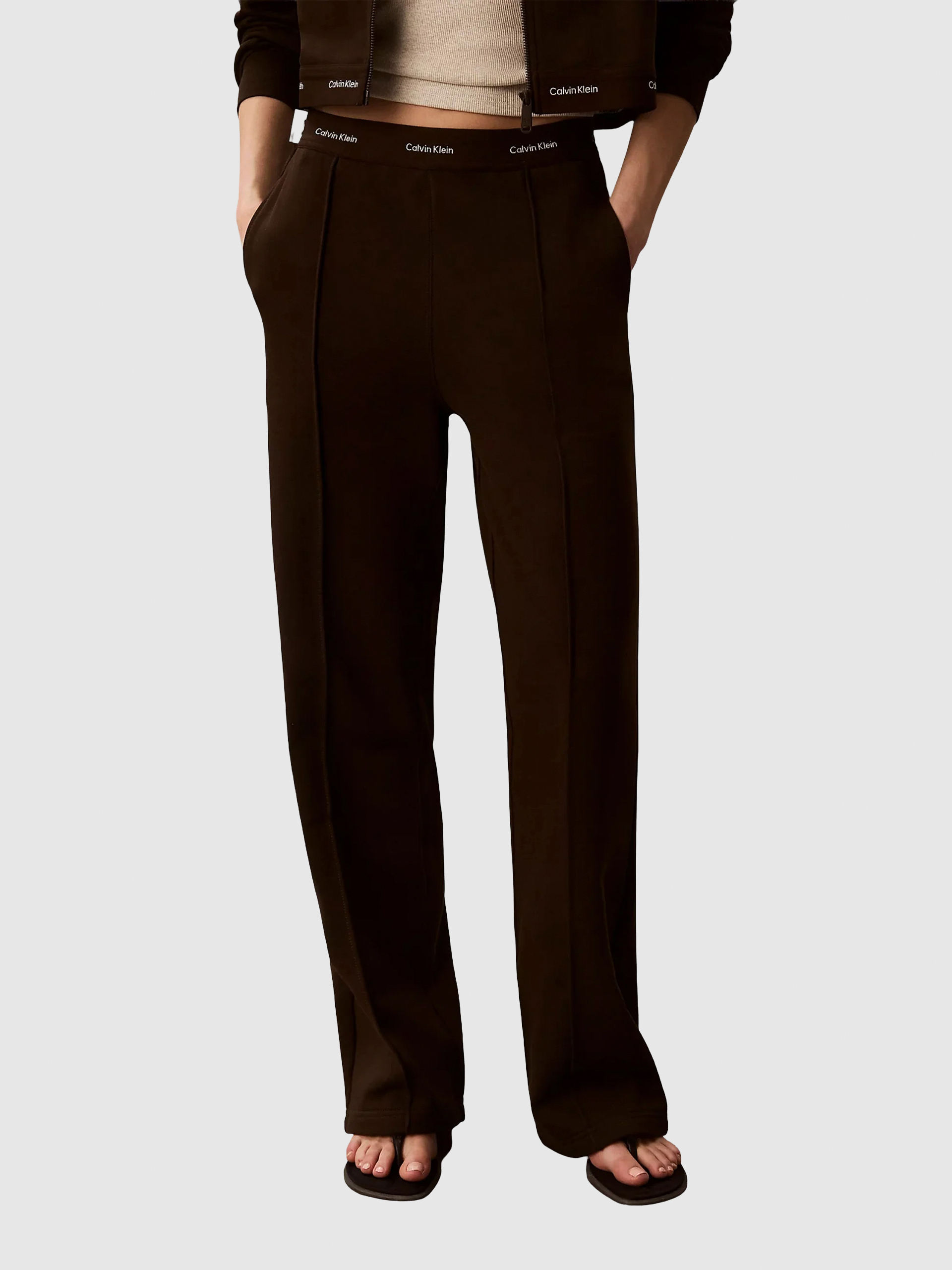 Pantalones Mujer Castaño Oscuro Calvin Klein