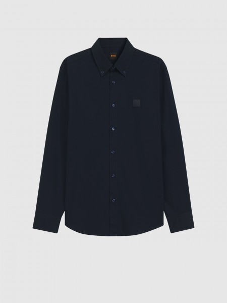 Shirt Man Navy Blue Boss