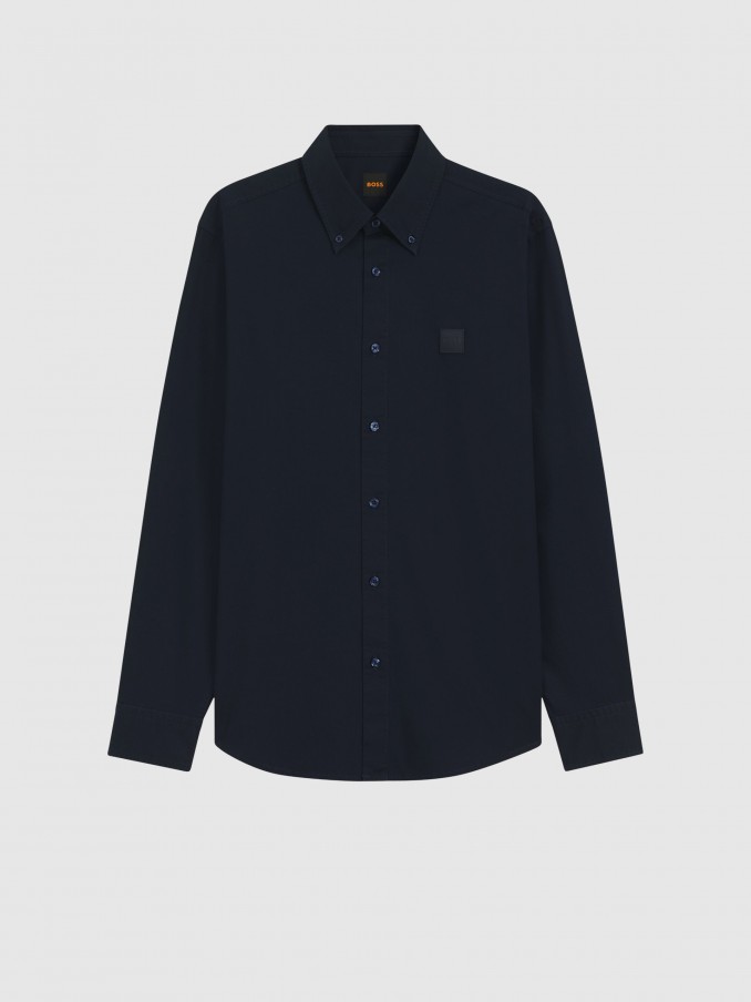 Shirt Man Navy Blue Boss