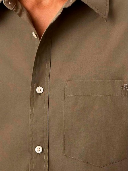Camisa Calvin Klein Homem Ls Solid Washed Poplin Relaxed S