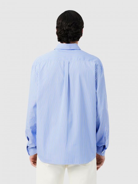 Camisa Lacoste Homem Casual Shirts Male Adult Woven