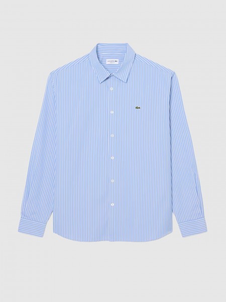 Camisa Lacoste Homem Casual Shirts Male Adult Woven