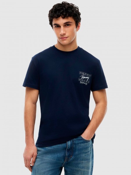 T-Shirt Tommy Jeans Homem Tjm Reg Sign Flag Ss Tee Ext
