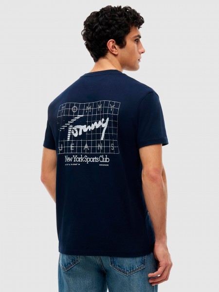 T-Shirt Tommy Jeans Homem Tjm Reg Sign Flag Ss Tee Ext