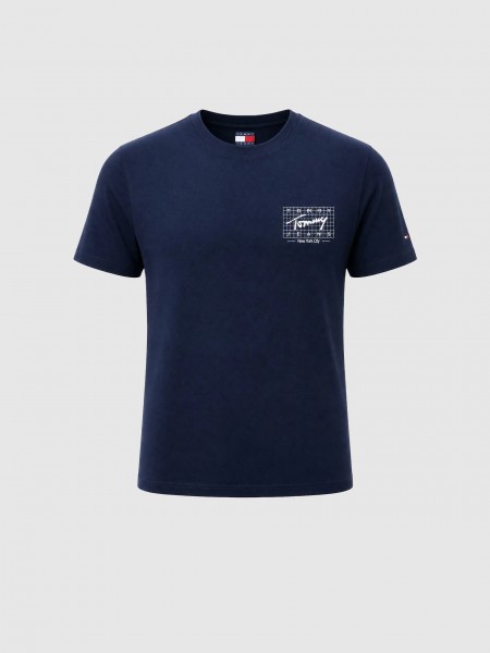 T-Shirt Tommy Jeans Homem Tjm Reg Sign Flag Ss Tee Ext