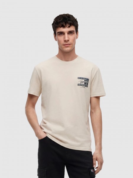 T-Shirt Tommy Jeans Homem Tjm Reg Sign Flag Ss Tee Ext