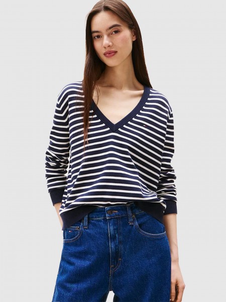 Camisola Tommy Jeans Mulher Tjw Essential Vneck Sweater Ext