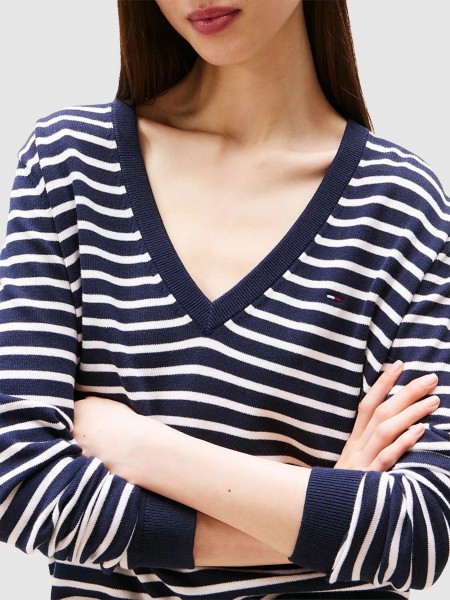 Camisola Tommy Jeans Mulher Tjw Essential Vneck Sweater Ext